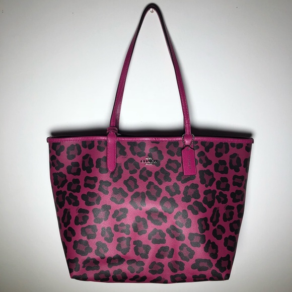 pink animal print bag